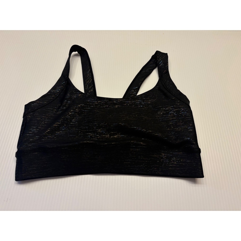 Carbon38 Sports Bra Women Small Black Metallic Rainbow Space Dye CRB20-515 Bra